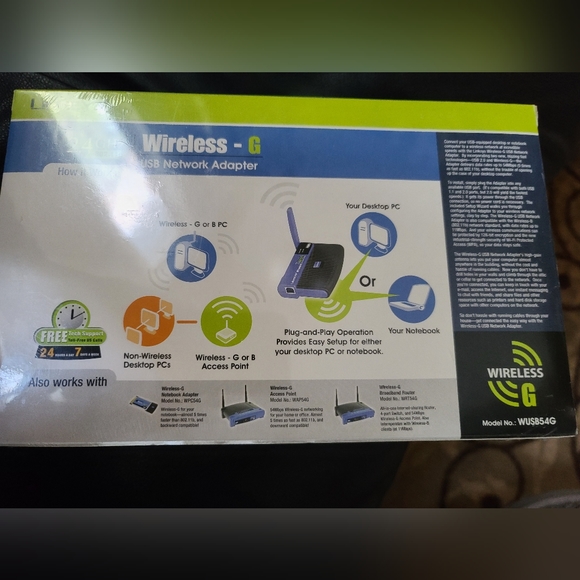 Wireless G USB Network adapter #WUSB54G new sealed - Picture 4 of 5